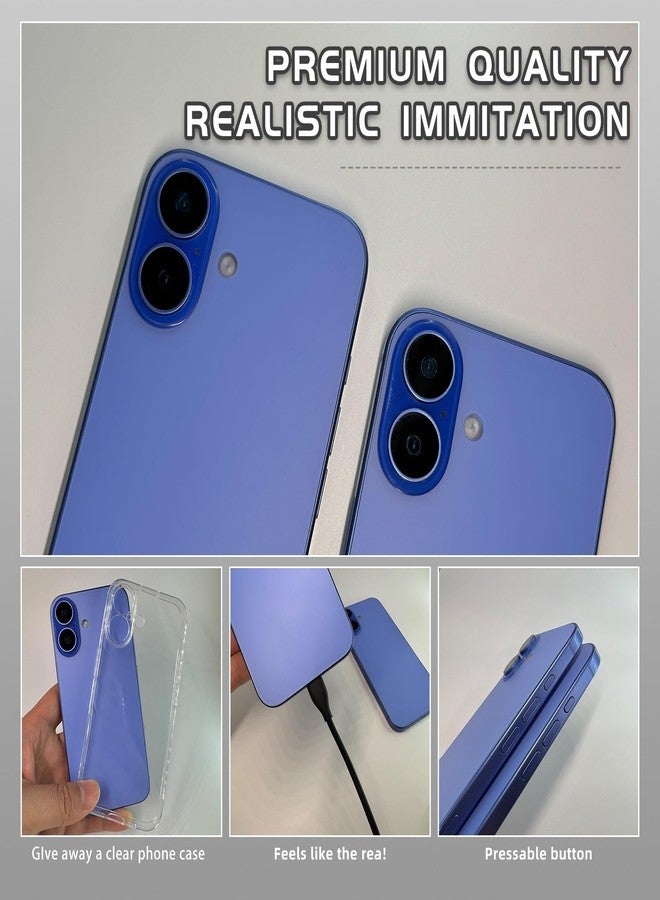 Faawxlo Dummy Fake Phone Model, Looks Like The RealPhone Compatible withPhone 16 Pro Max, for Cellphone Store Display or Send a ToyPhone for Kids (16,Ultramarine,The Screen is Printed with Patterns) - Image 3